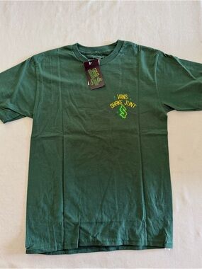 Vans Green Short-Sleeve Tee with Yellow & Neon Green Logo